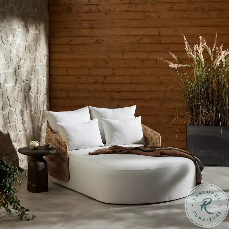 Maven Faux Hyacinth 58" Upholstered Outdoor Double Chaise