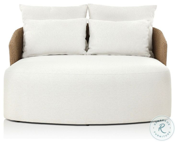 Maven Faux Hyacinth 58" Upholstered Outdoor Double Chaise