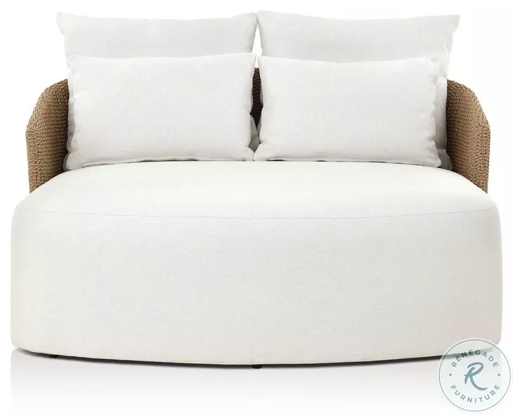 Maven Faux Hyacinth 58" Upholstered Outdoor Double Chaise