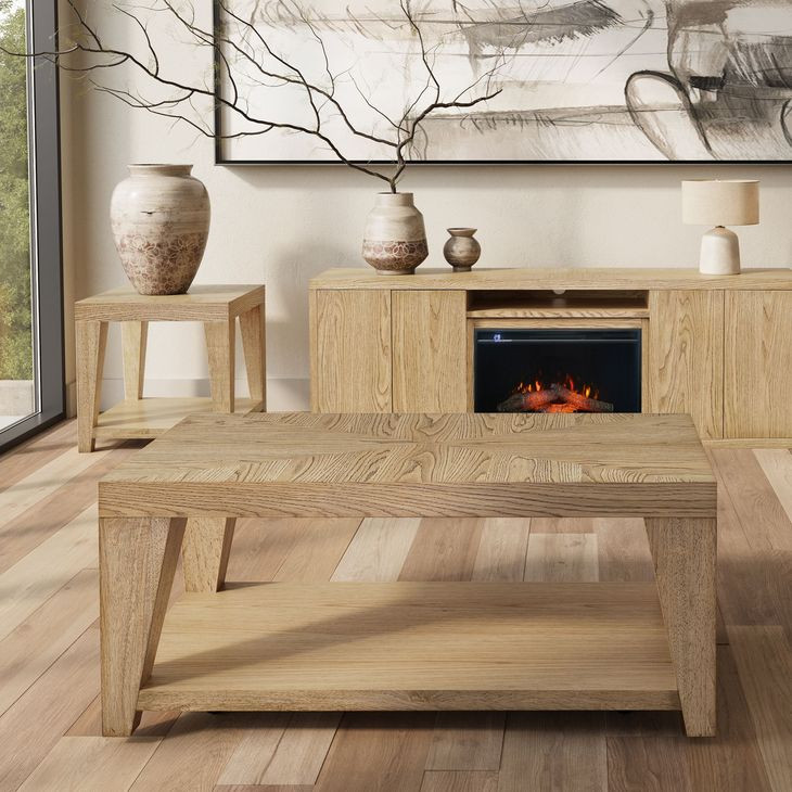 Laurel Creek Natural Rectangular Cocktail Table with Storage