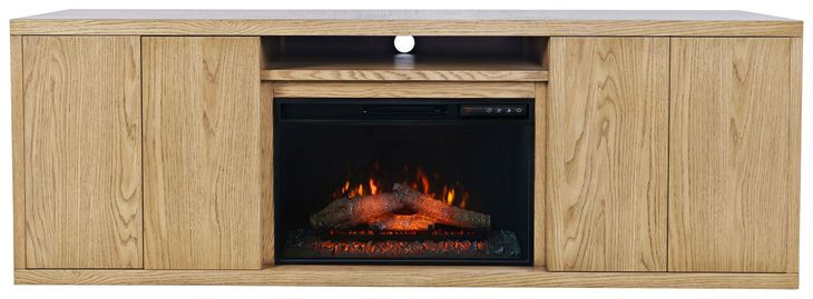 Laurel Creek Natural 78" TV Stand with Electric Fireplace
