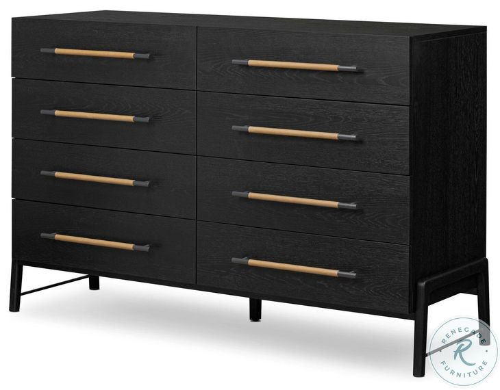 Rosedale Ebony Oak Veneer 8 Drawer Dresser
