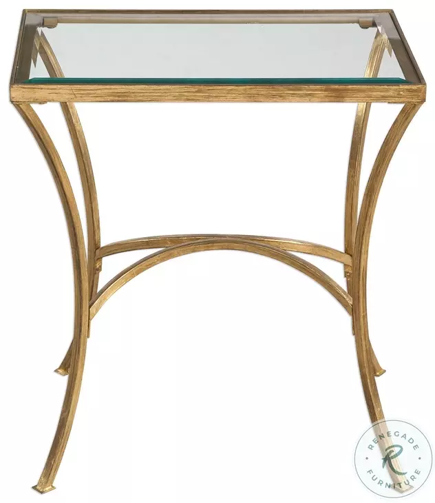 Zahara Antique Gold Leaf End Table