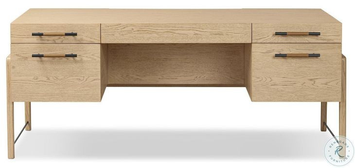 Rosedale Yucca Oak Veneer 3 Drawer Executive Desk