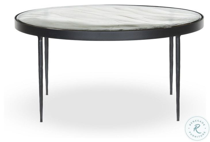 Yoko Clear Cast Glass Large Round Nesting Table