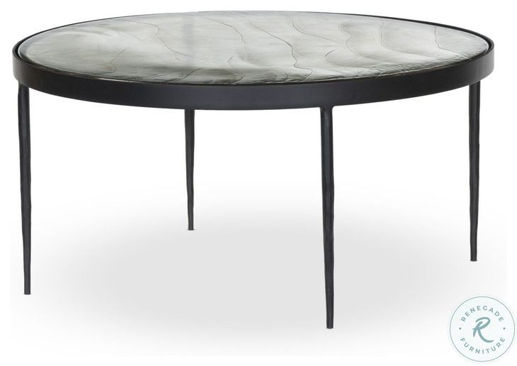 Yoko Clear Cast Glass Large Round Nesting Table