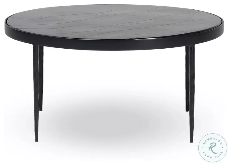 Yoko Moss Cast Glass Large Round Nesting Table
