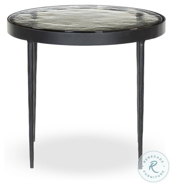 Yoko Clear Cast Glass Small Round Nesting Table