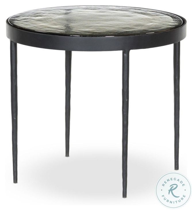 Yoko Clear Cast Glass Small Round Nesting Table