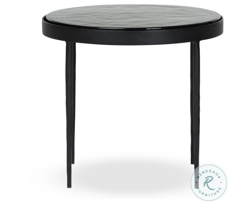 Yoko Moss Cast Glass Small Round Nesting Table