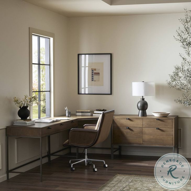 Trey Auburn Poplar Wide Filing Cabinet Desk System