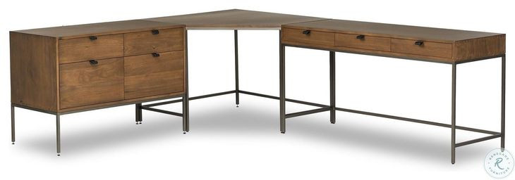 Trey Auburn Poplar Wide Filing Cabinet Desk System