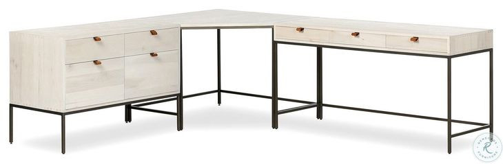 Trey Dove Poplar Wide Filing Cabinet Desk System