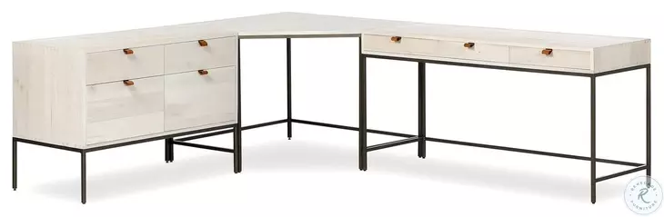Trey Dove Poplar Wide Filing Cabinet Desk System