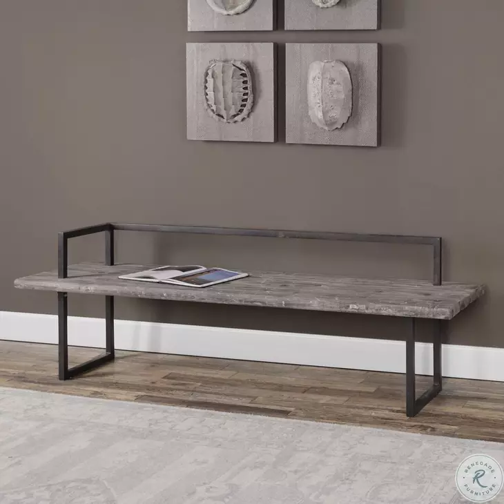 Teolin Antique Whitewash Bench