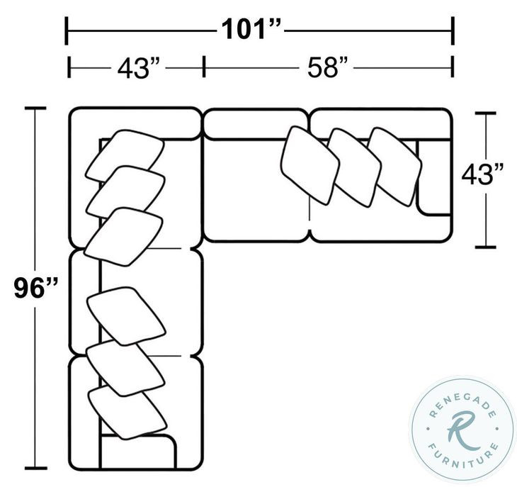 Polaris Sugar Performance Fabric Sectional with LAF Section