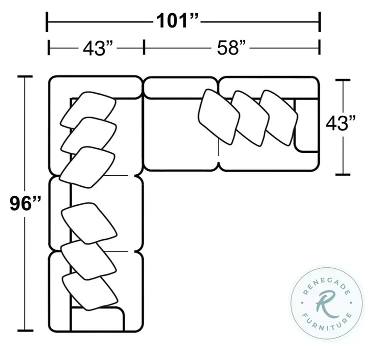 Polaris Sugar Performance Fabric Sectional with LAF Section