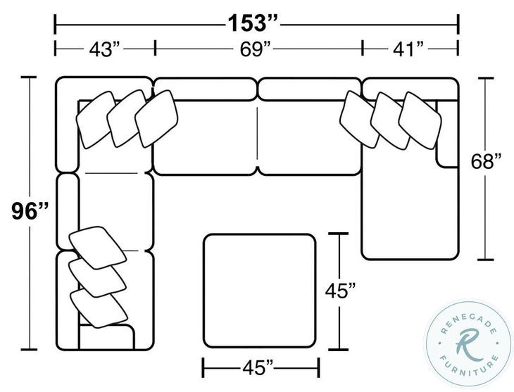 Polaris Sugar Performance Fabric Large Sectional with RAF Chaise