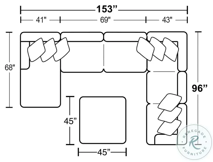 Polaris Sugar Performance Fabric Large Sectional with RAF Section