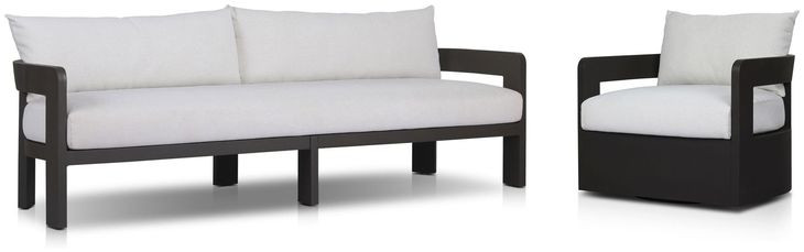 Jackson Alessi Linen Upholstered Outdoor Metal Living Room Set