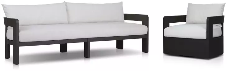 Jackson Alessi Linen Upholstered Outdoor Metal Living Room Set