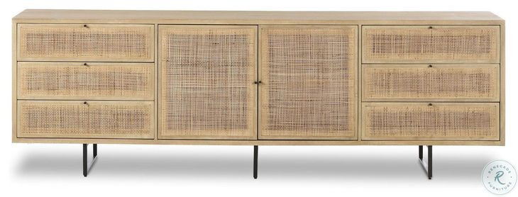 Carmel Natural Cane 2 Door Sideboard
