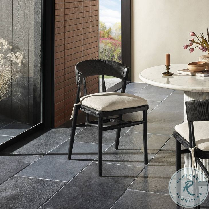 Buxton Black Oak Performance Fabric Dining Chair