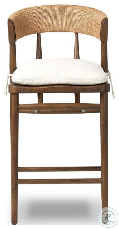 Buxton Drifted Oak Performance Fabric Counter Height Stool