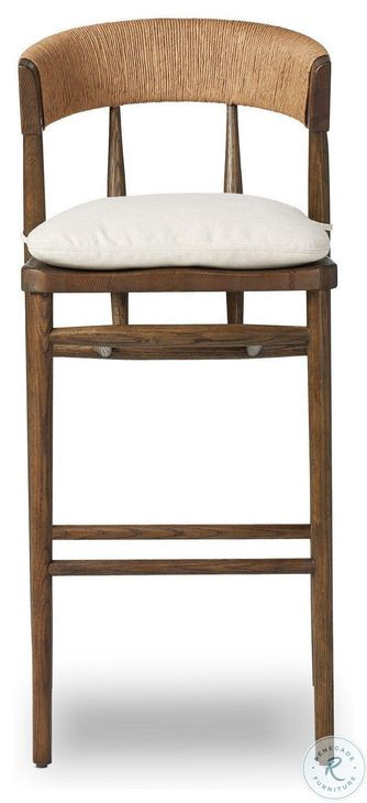Buxton Drifted Oak Performance Fabric Bar Stool