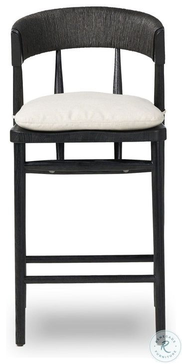Buxton Black Oak Performance Fabric Counter Height Stool