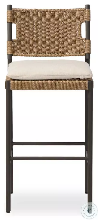 Miller Liller Flax Outdoor Woven Bar Stool