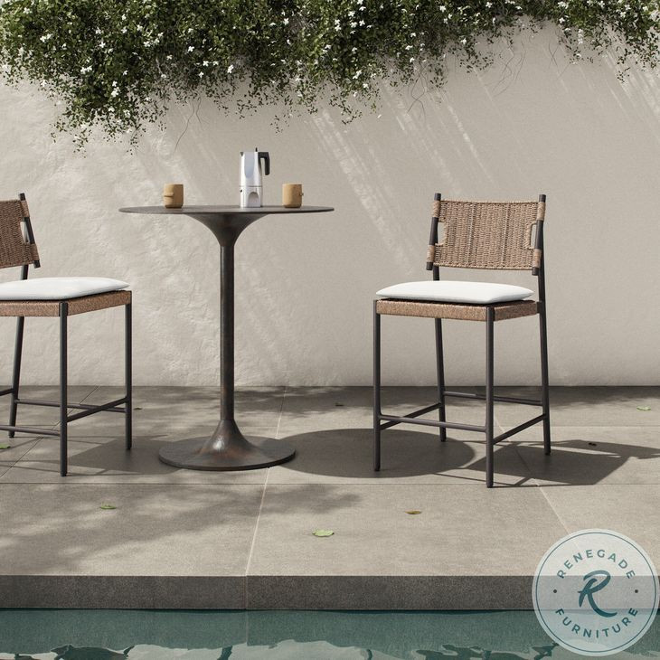 Miller Liller Flax Outdoor Woven Counter Height Stool