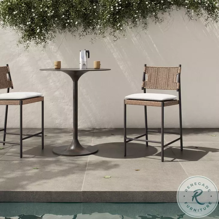 Miller Liller Flax Outdoor Woven Counter Height Stool