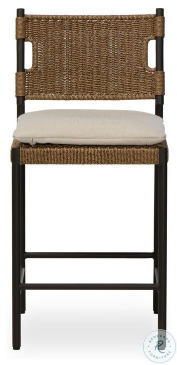 Miller Liller Flax Outdoor Woven Counter Height Stool