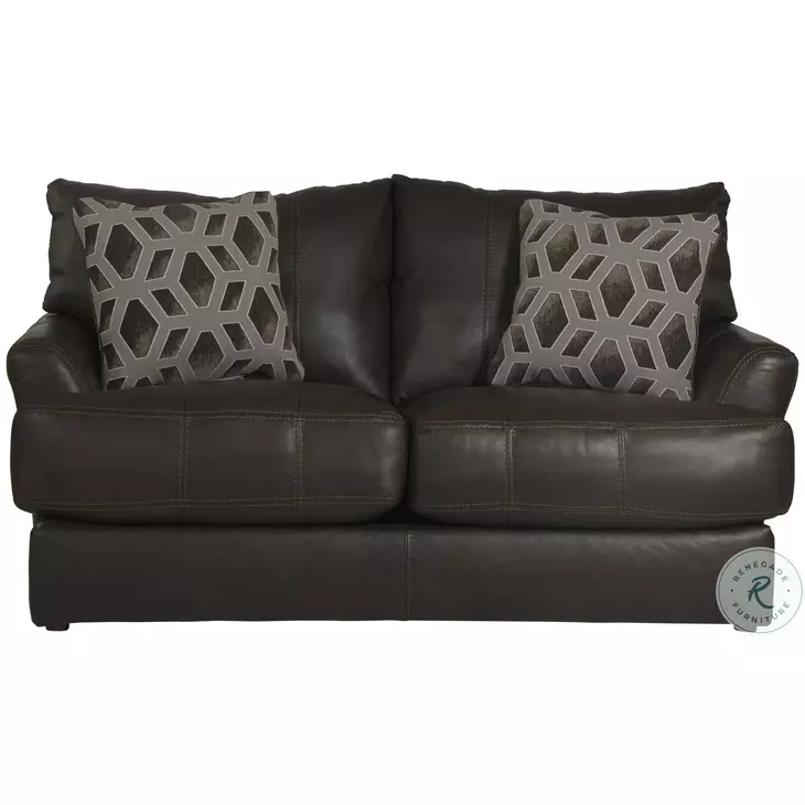 Prato Chocolate Italian Top Grain Leather Match 68" Loveseat
