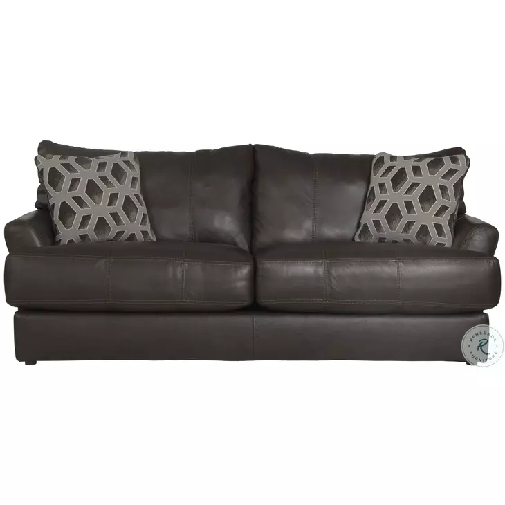 Prato Chocolate Italian Top Grain Leather Match 85" Sofa