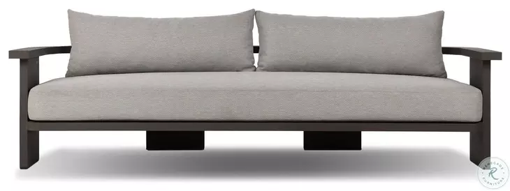 Tahana Casa Grey 96" Performance Fabric Upholstered Outdoor Metal Sofa