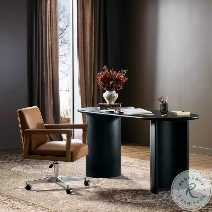 Paden Aged Black Acacia 65" Desk