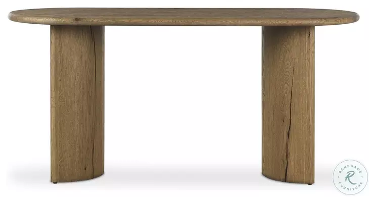 Paden Worn Oak 65" Oval Desk