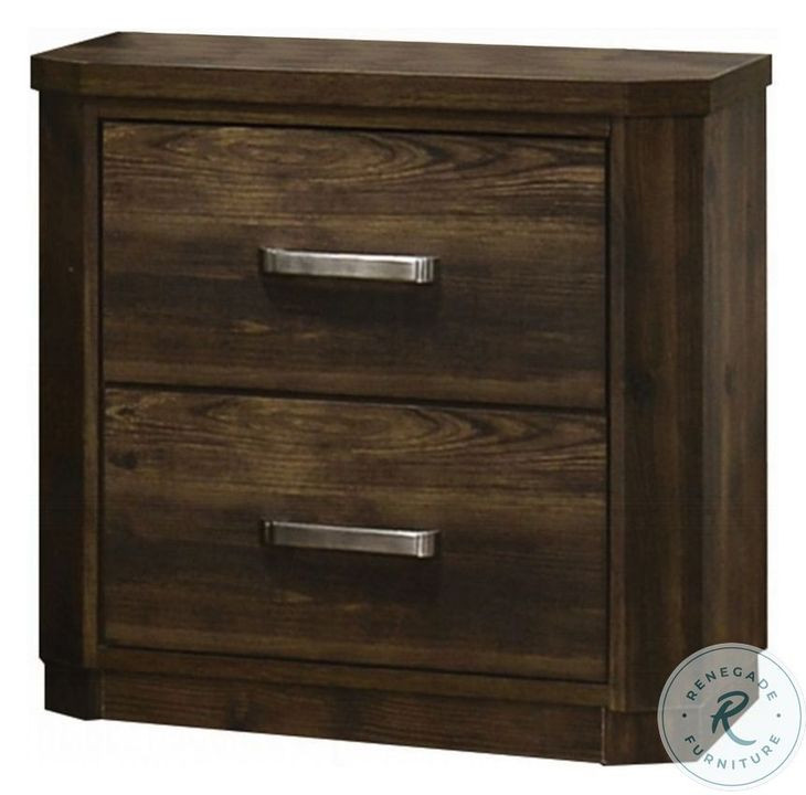 Elettra Rustic Walnut 2 Drawer Nightstand