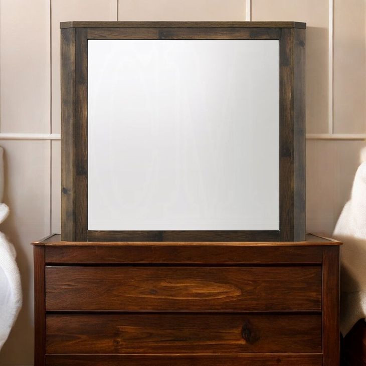 Elettra Rustic Walnut Rectangular Dresser Mirror