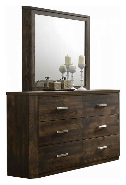 Elettra Rustic Walnut Rectangular Dresser Mirror