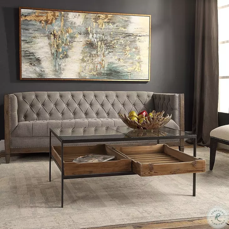 Silas Aged Steel Cocktail Table