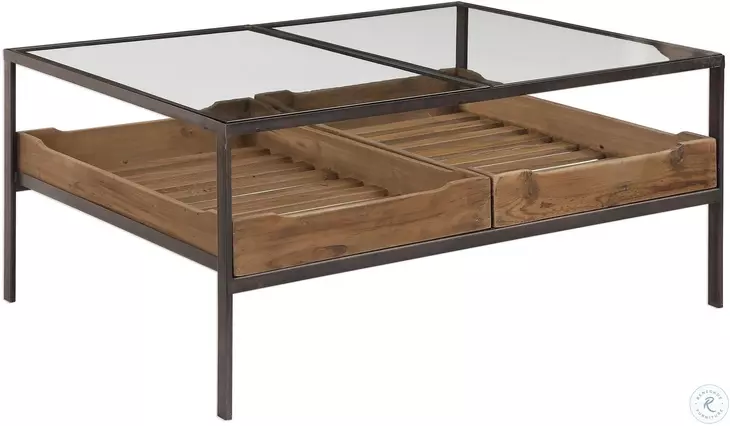 Silas Aged Steel Cocktail Table