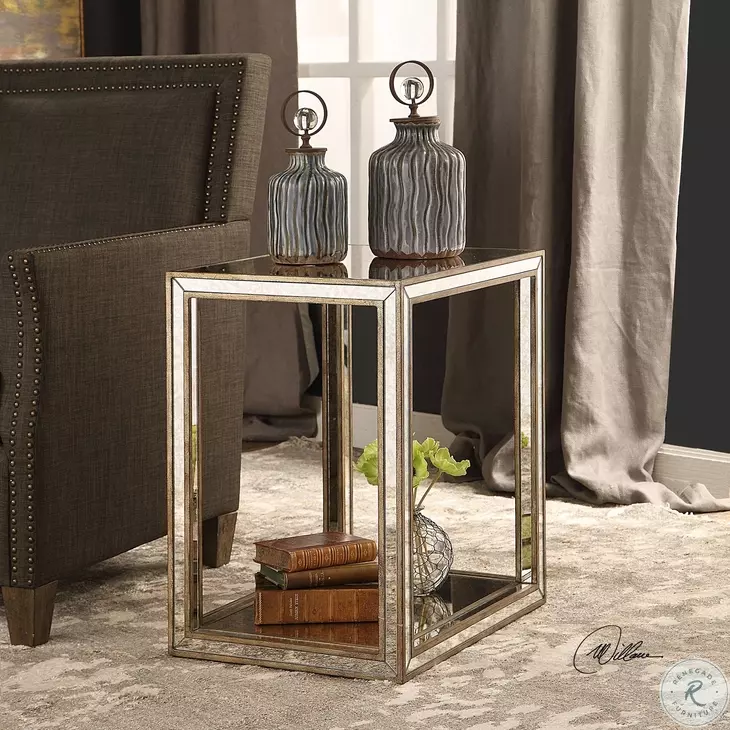 Laira Antique Gold End Table