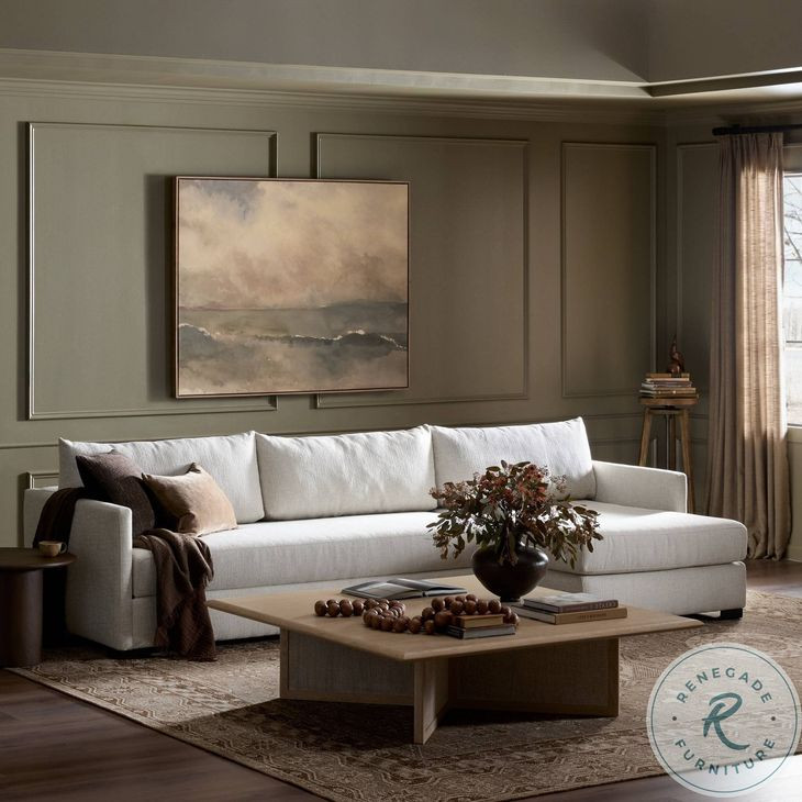 Wickham Alameda Snow Performance Fabric 2 Piece Right Arm Facing Sectional Chaise