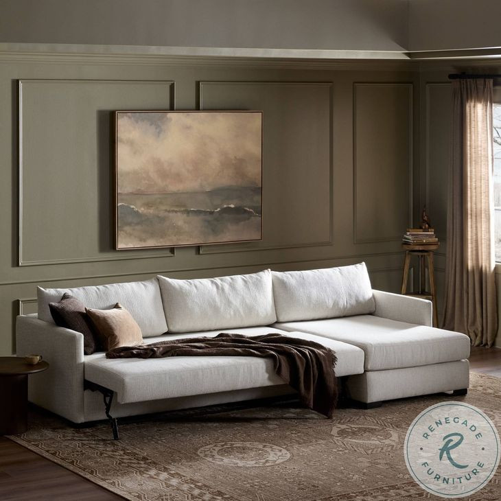 Wickham Alameda Snow Performance Fabric 2 Piece RAF Sleeper Sectional