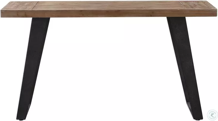 Freddy Weathered Oak and Aged Black Console Table