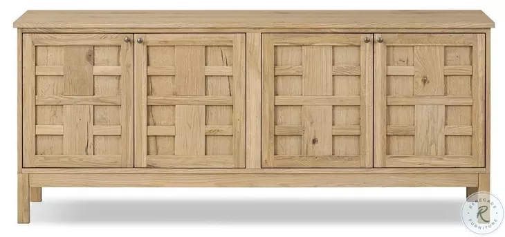 Alessio Aged Natural Oak Veneer 66" Media Console