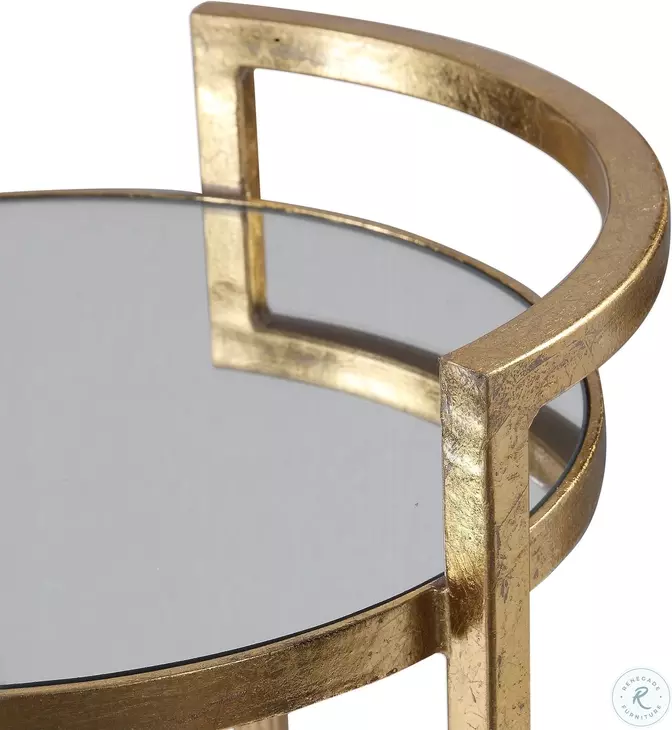 Cailin Bright Gold Leaf Accent Table